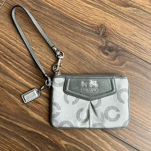 Coach Zip Wristlet - Silver
